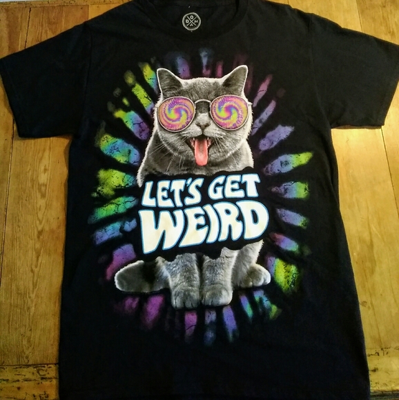 Other - 🍀🌸 Psychedelic Stay Weird Cat Tee Small